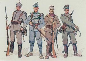 Четвертной союз (Германия, Австро-Венгрия, Турция и Болгария). Открытка 1914-1916 гг.