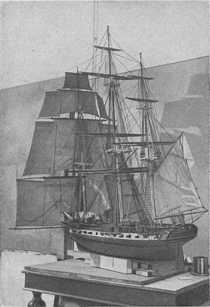 Модель фрегата «Паллада». Репродукция с модели, хранящейся в фонде ЦВМ музея